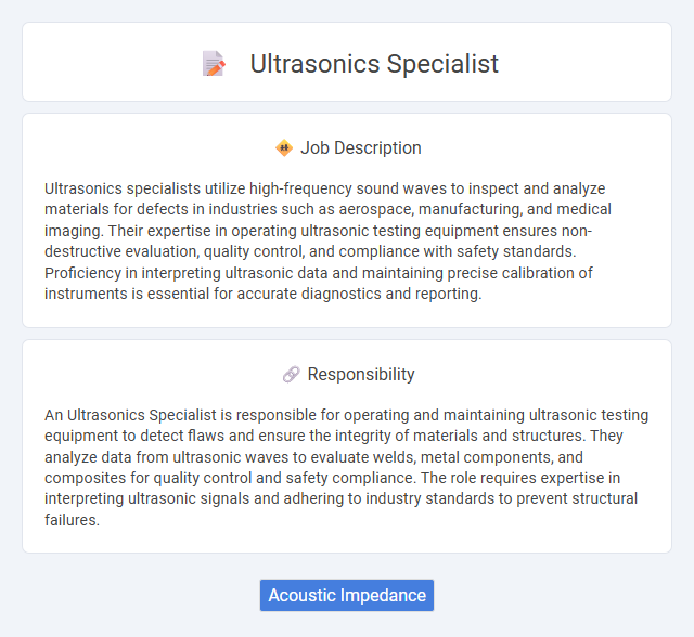 Ultrasonics Specialist Job Description and Career Detail