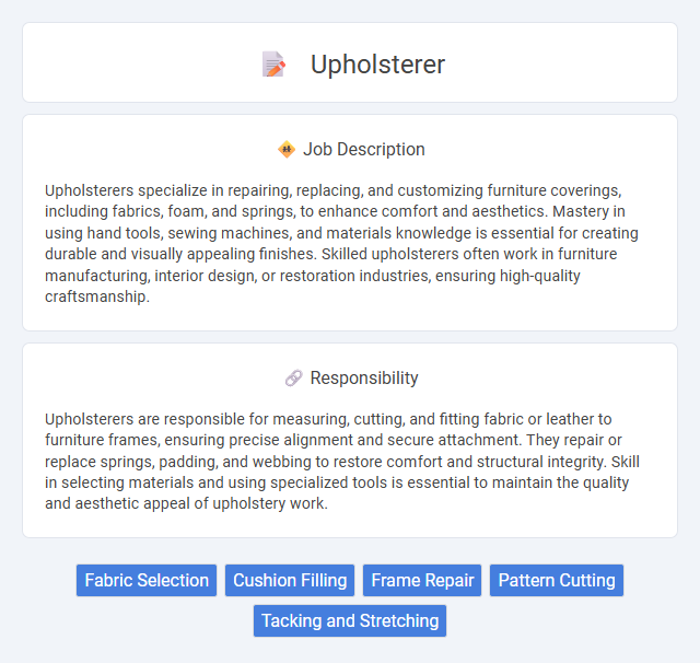 Upholsterer Job Description and Career Detail