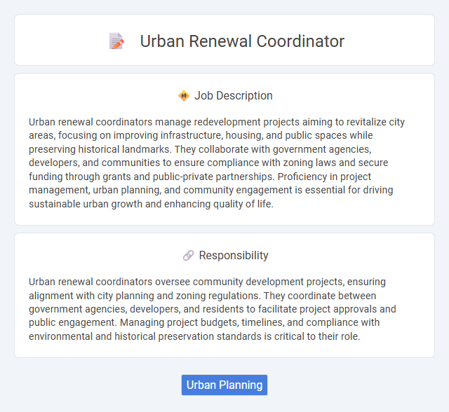 Urban Renewal Coordinator Job Description and Career Detail