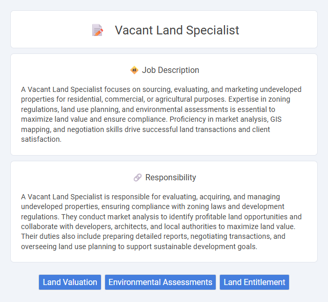 Vacant Land Specialist Job Description and Career Detail