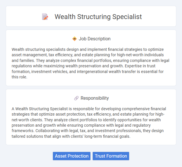 Wealth Structuring Specialist Job Description and Career Detail