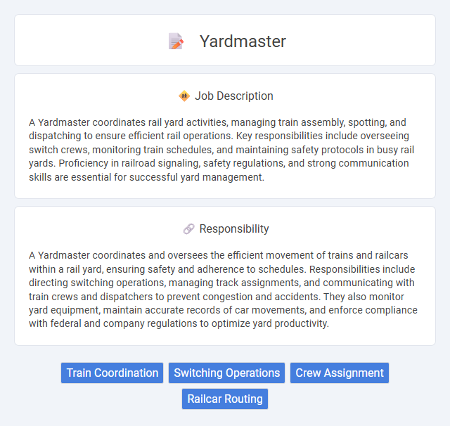 Yardmaster Job Description and Career Detail