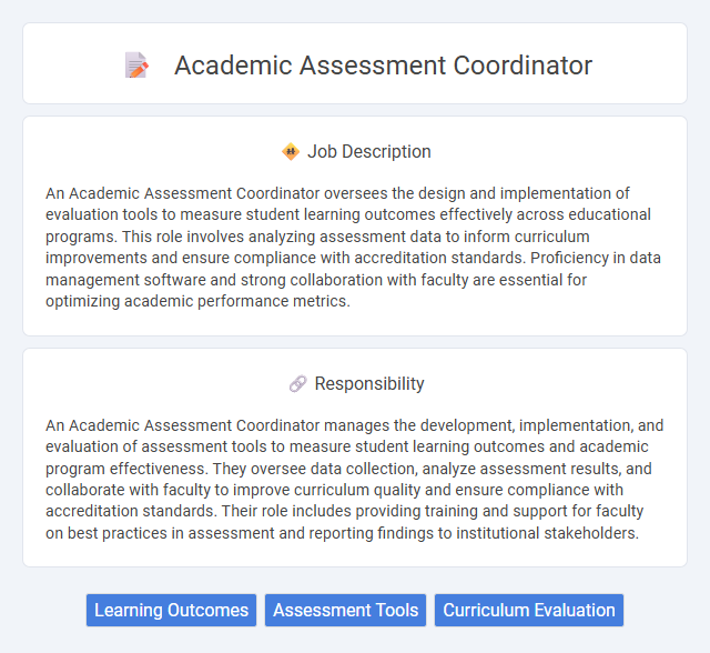 Academic Assessment Coordinator Job Description and Career Detail