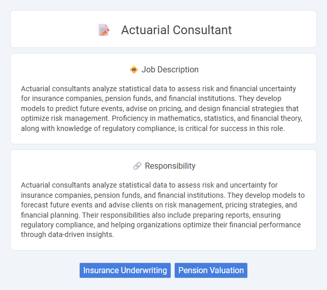 Actuarial Consultant Job Description and Career Detail