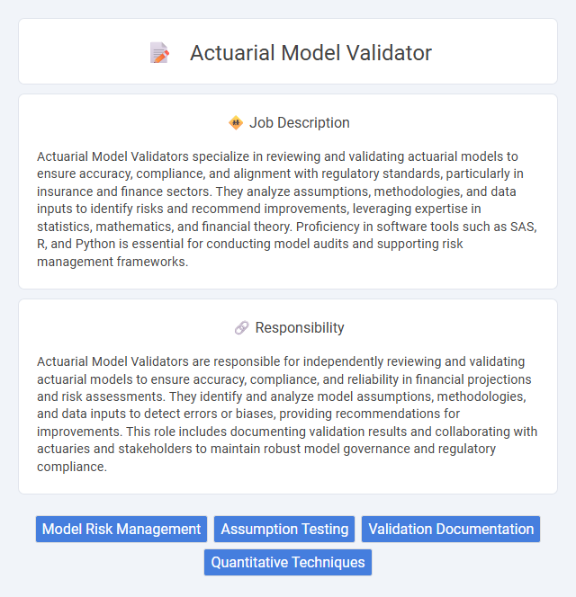Actuarial Model Validator Job Description and Career Detail