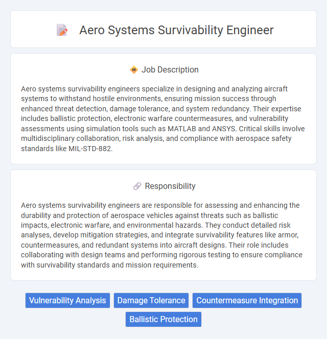 Aero Systems Survivability Engineer Job Description and Career Detail