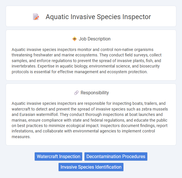 Aquatic Invasive Species Inspector Job Description and Career Detail