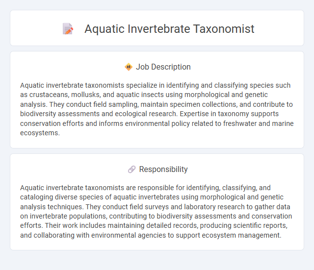 Aquatic Invertebrate Taxonomist Job Description and Career Detail