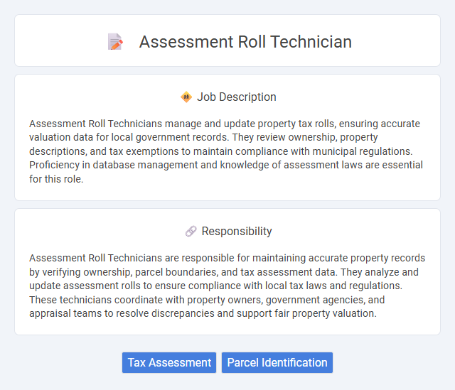 Assessment Roll Technician Job Description and Career Detail