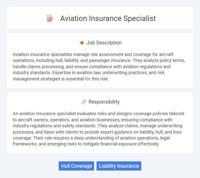 Aviation Insurance Specialist Job Description and Career Detail