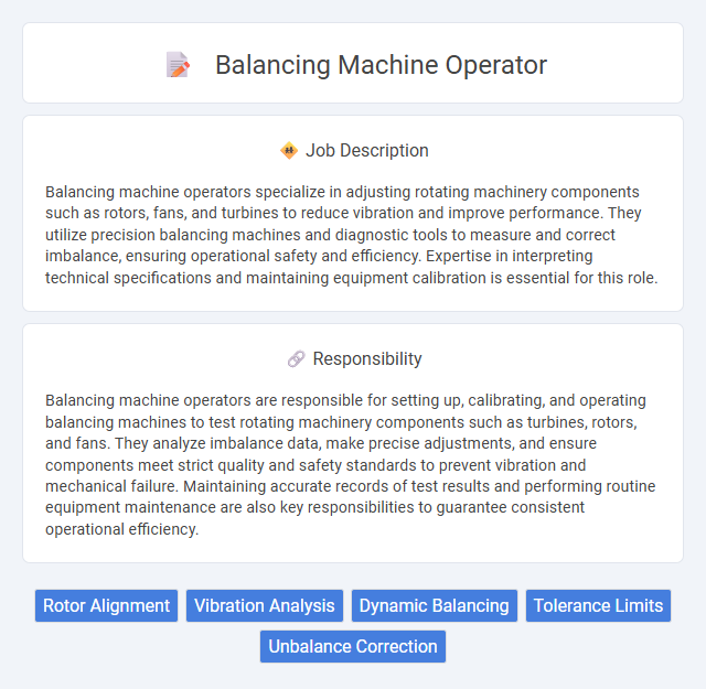 Balancing Machine Operator Job Description and Career Detail