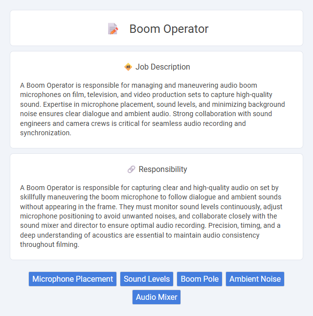 Boom Operator Job Description and Career Detail