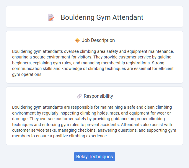 Bouldering Gym Attendant Job Description and Career Detail