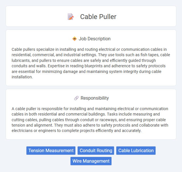 Cable Puller Job Description and Career Detail