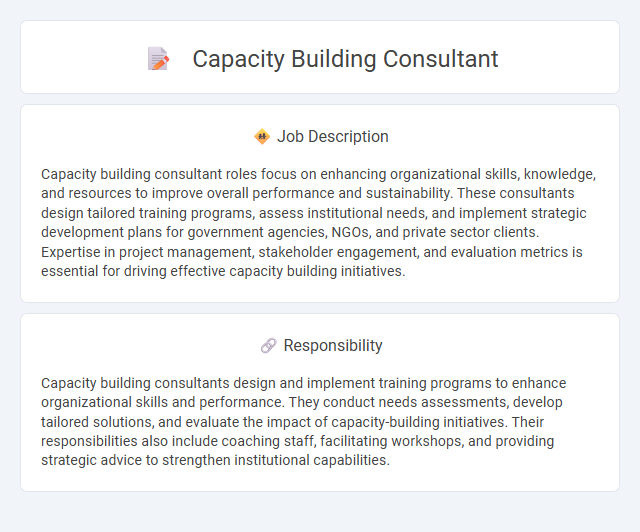 Capacity Building Consultant Job Description and Career Detail