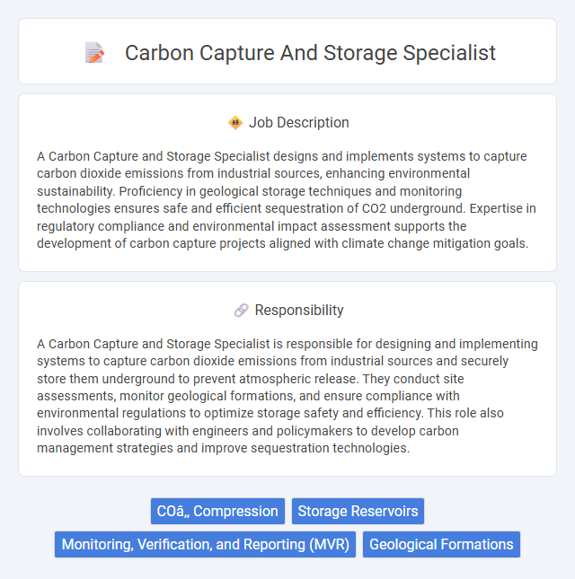 Carbon Capture And Storage Specialist Job Description and Career Detail