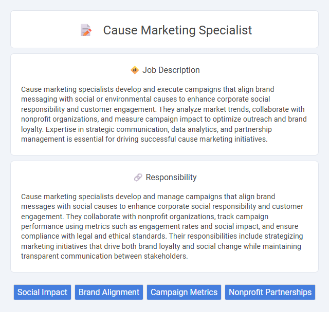 Cause Marketing Specialist Job Description and Career Detail