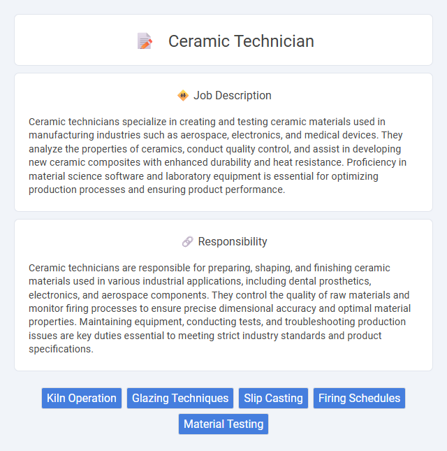 Ceramic Technician Job Description and Career Detail
