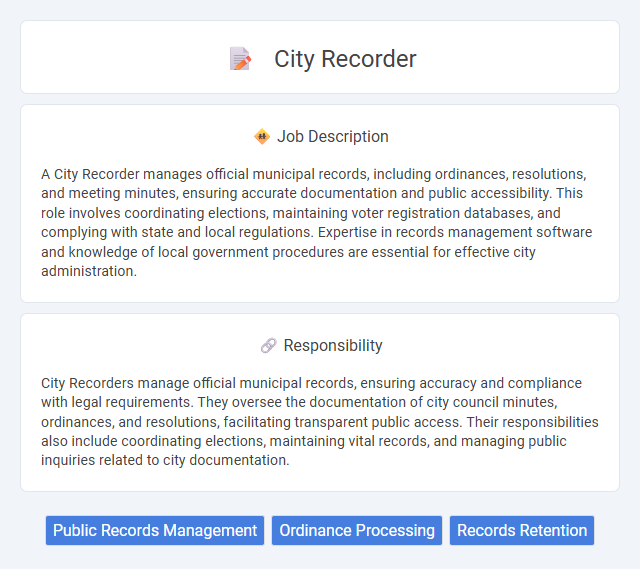 City Recorder Job Description and Career Detail