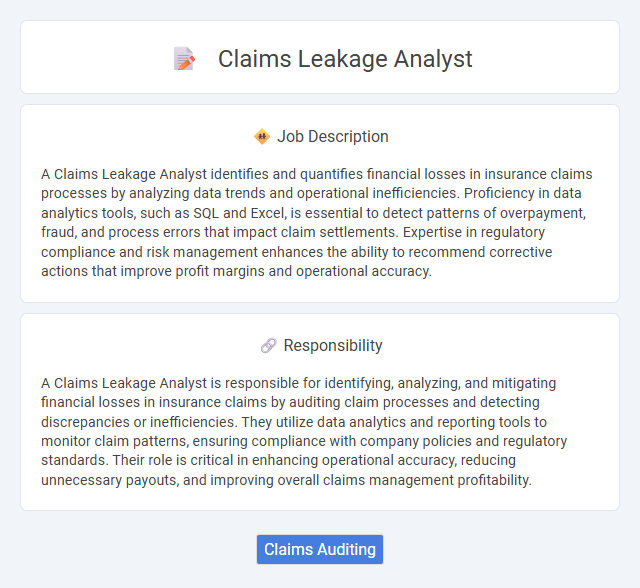 Claims Leakage Analyst Job Description and Career Detail