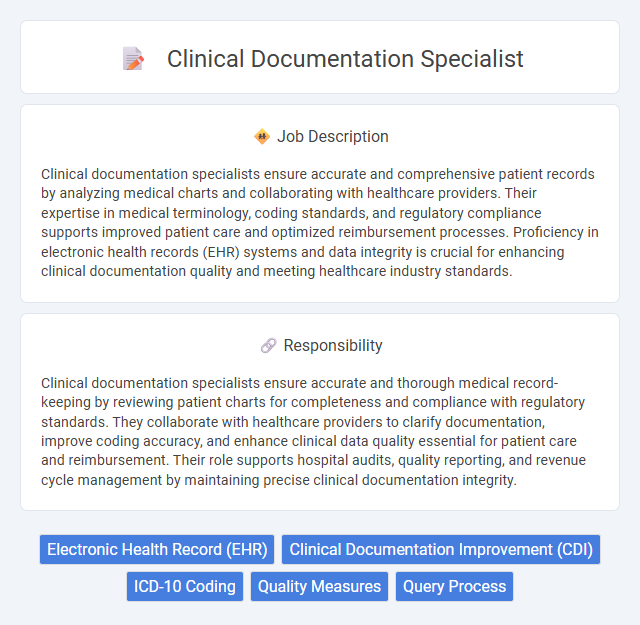 Clinical Documentation Specialist Job Description and Career Detail