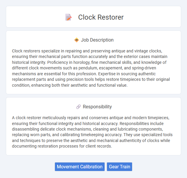 Clock Restorer Job Description and Career Detail