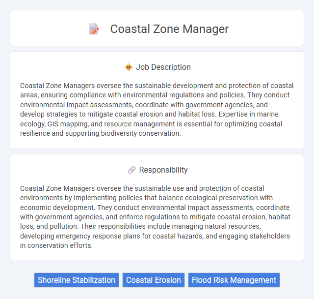 Coastal Zone Manager Job Description and Career Detail