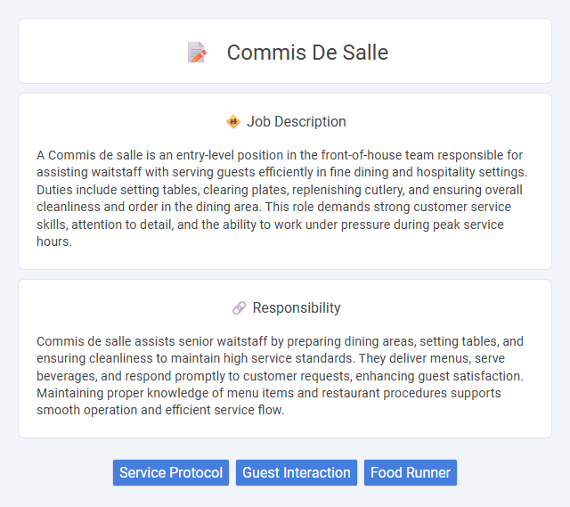 Commis De Salle Job Description and Career Detail