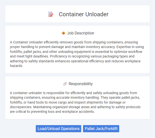 Container Unloader Job Description and Career Detail