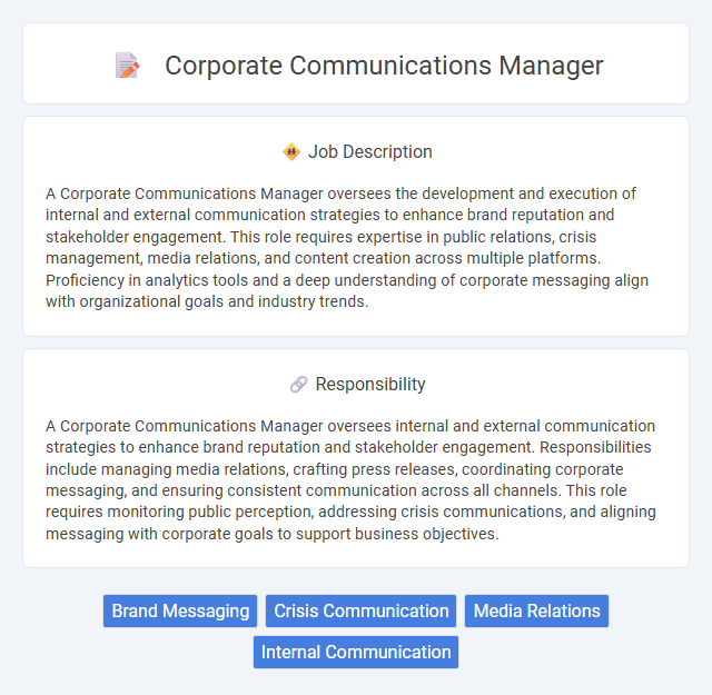 Corporate Communications Manager Job Description and Career Detail