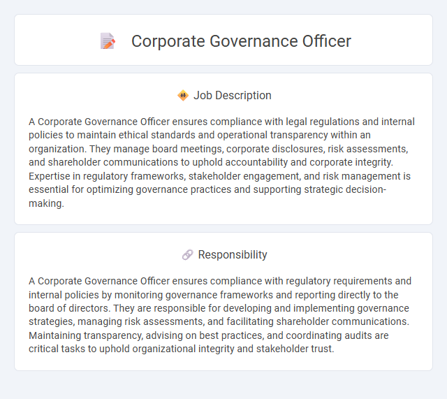 Corporate Governance Officer Job Description and Career Detail