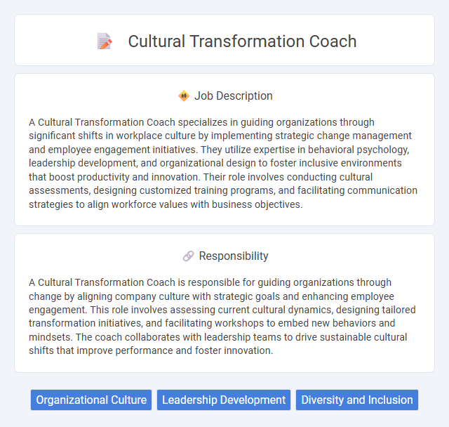 Cultural Transformation Coach Job Description and Career Detail