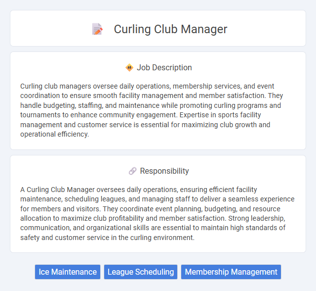Curling Club Manager Job Description and Career Detail