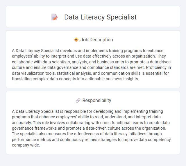 Data Literacy Specialist Job Description and Career Detail
