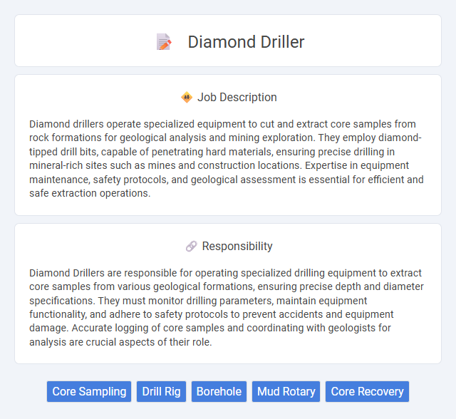 Diamond Driller Job Description and Career Detail