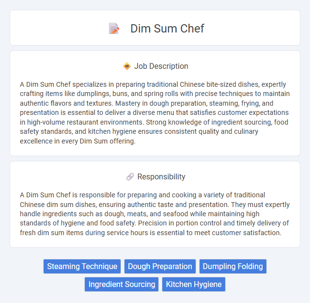 Dim Sum Chef Job Description and Career Detail