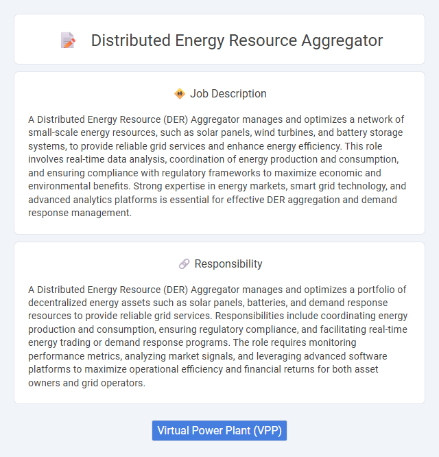 Distributed Energy Resource Aggregator Job Description and Career Detail
