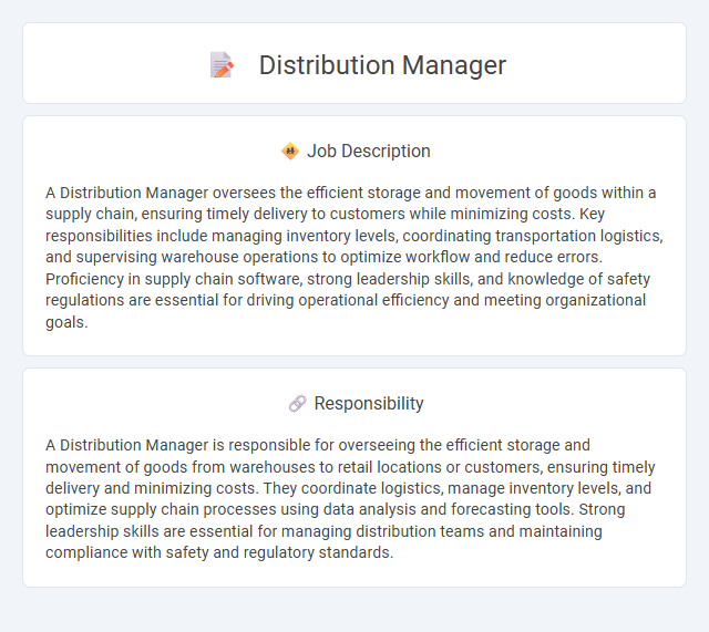 Distribution Manager Job Description and Career Detail