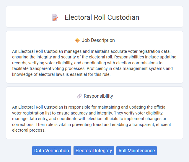 Electoral Roll Custodian Job Description and Career Detail