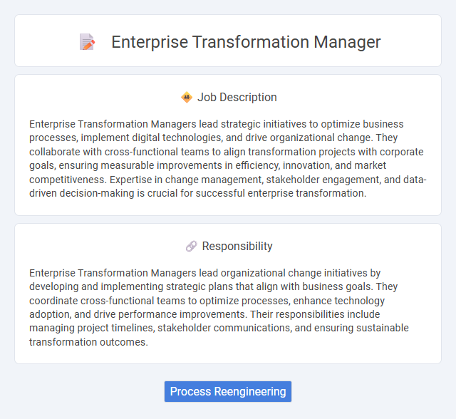 Enterprise Transformation Manager Job Description and Career Detail
