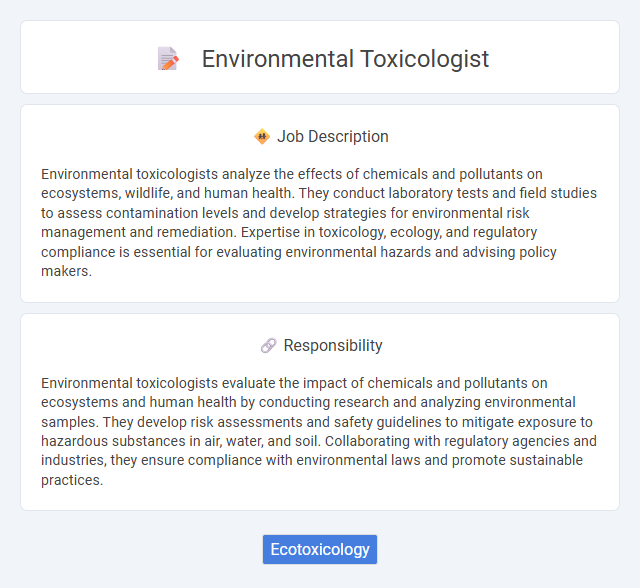 Environmental Toxicologist Job Description and Career Detail