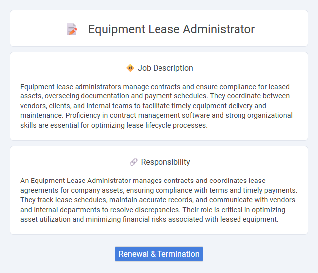 Equipment Lease Administrator Job Description and Career Detail