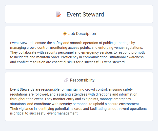 Event Steward Job Description and Career Detail