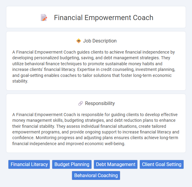Financial Empowerment Coach Job Description and Career Detail