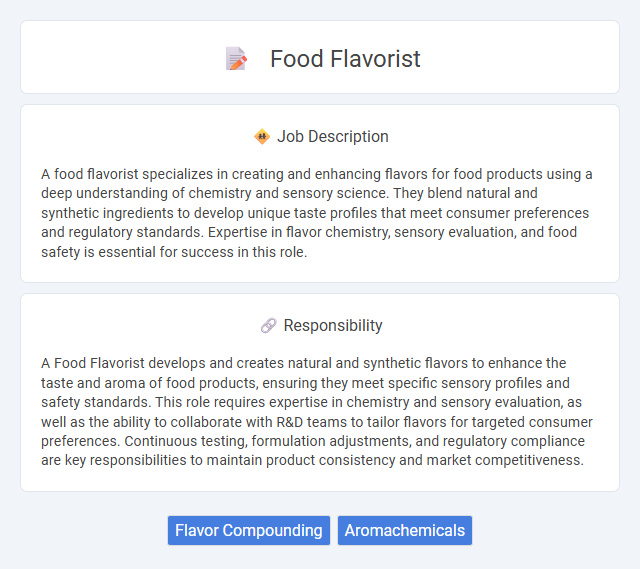 Food Flavorist Job Description and Career Detail