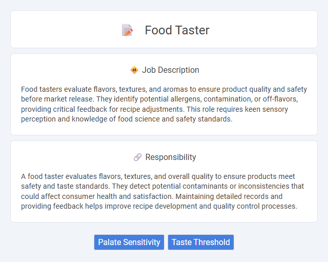 Food Taster Job Description and Career Detail