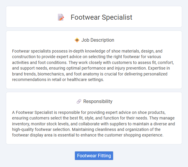 Footwear Specialist Job Description and Career Detail