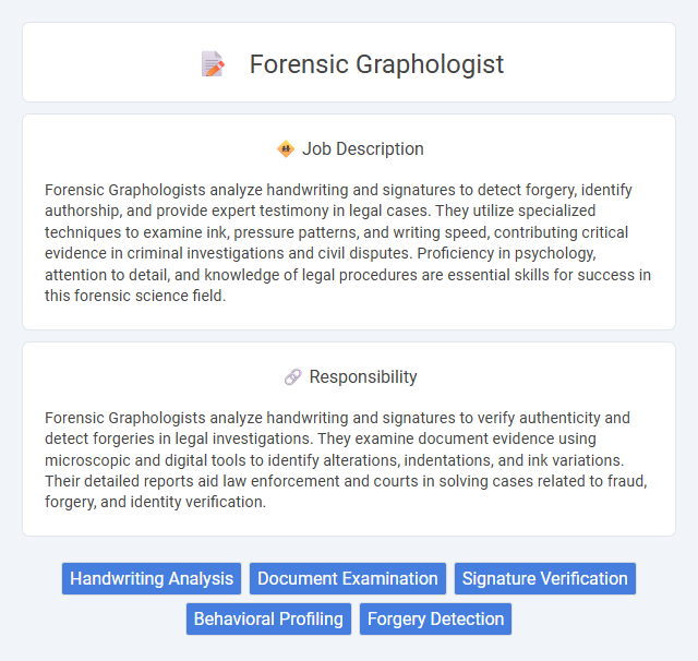 Forensic Graphologist Job Description and Career Detail