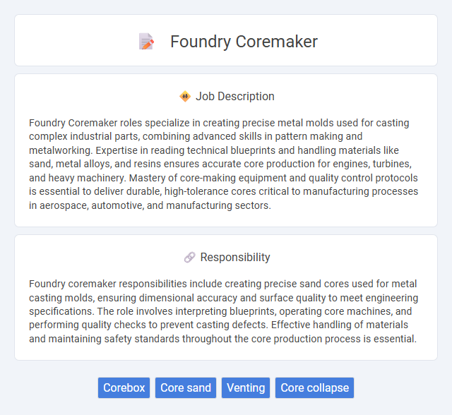 Foundry Coremaker Job Description and Career Detail