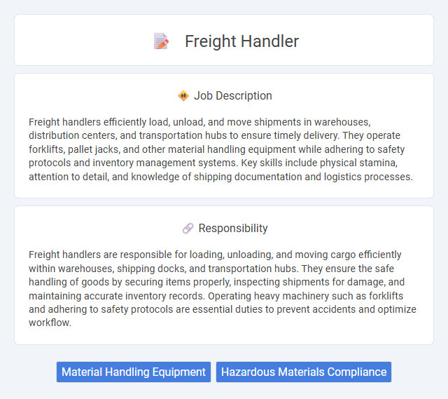 Freight Handler Job Description and Career Detail